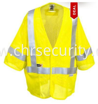 Unisex Hi Vis Green Flame Resistant Class 3 Safety Vest